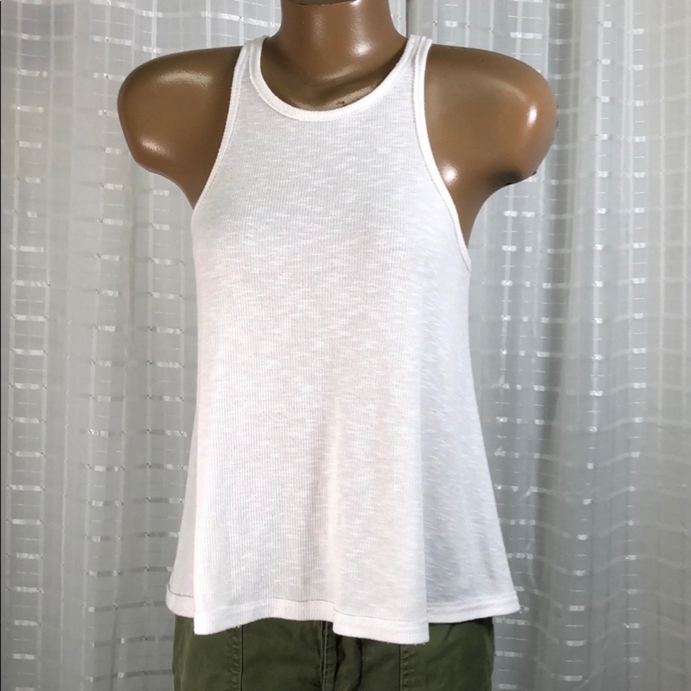 Free People White Racetrack Rib tank M/M - Picture 2 of 11